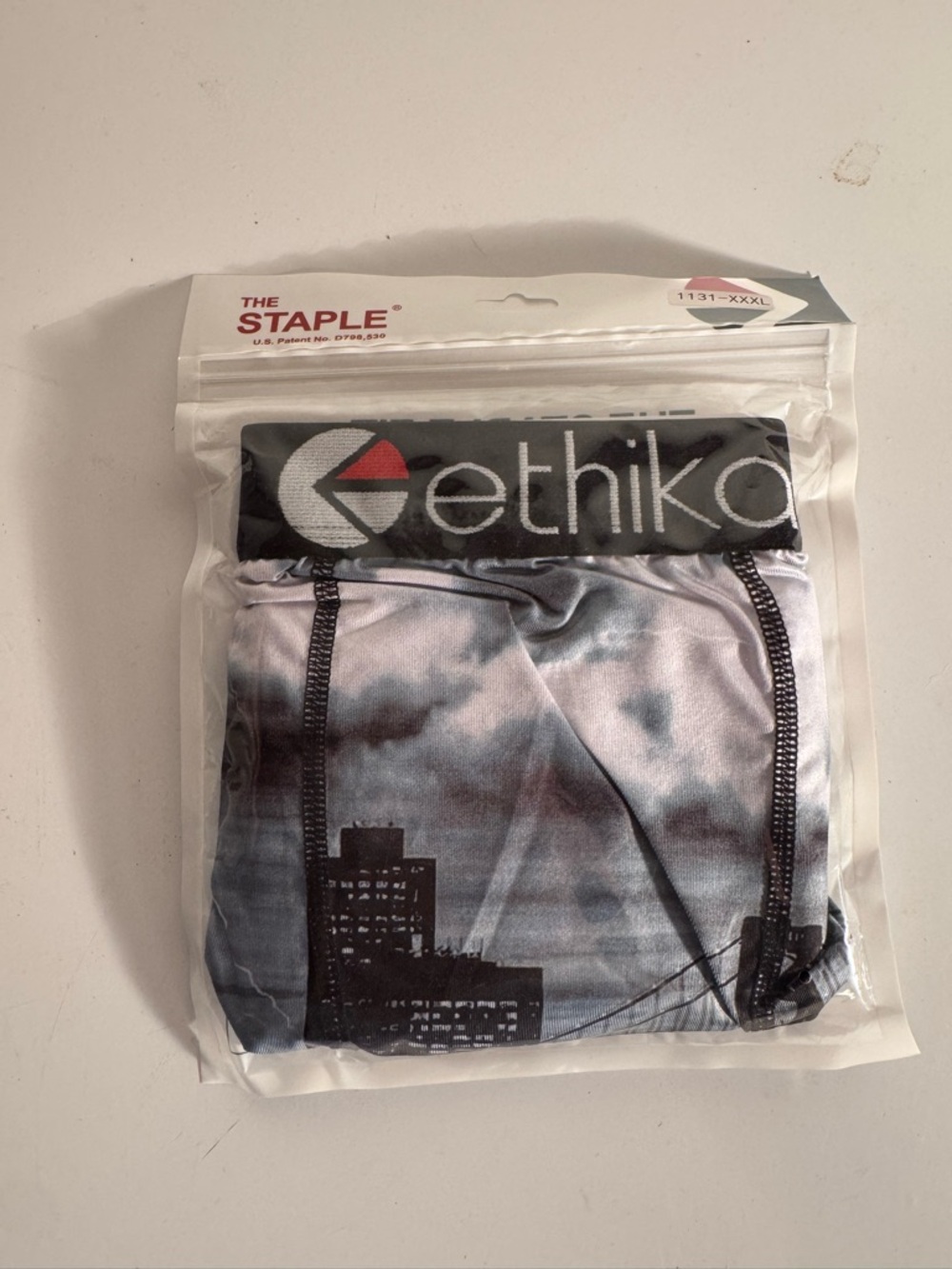 Ethika Staple Boxer Briefs - Black & Gray City Print
